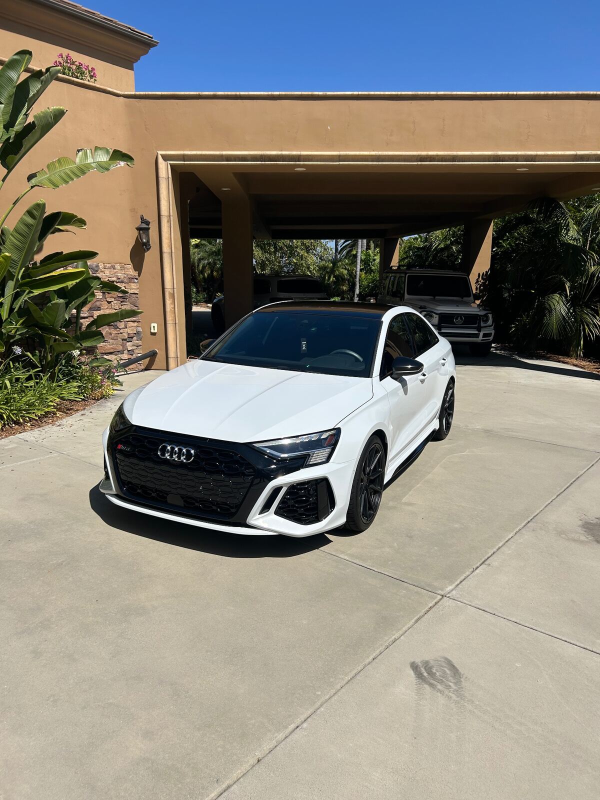 White Audi RS3 freshly detailed