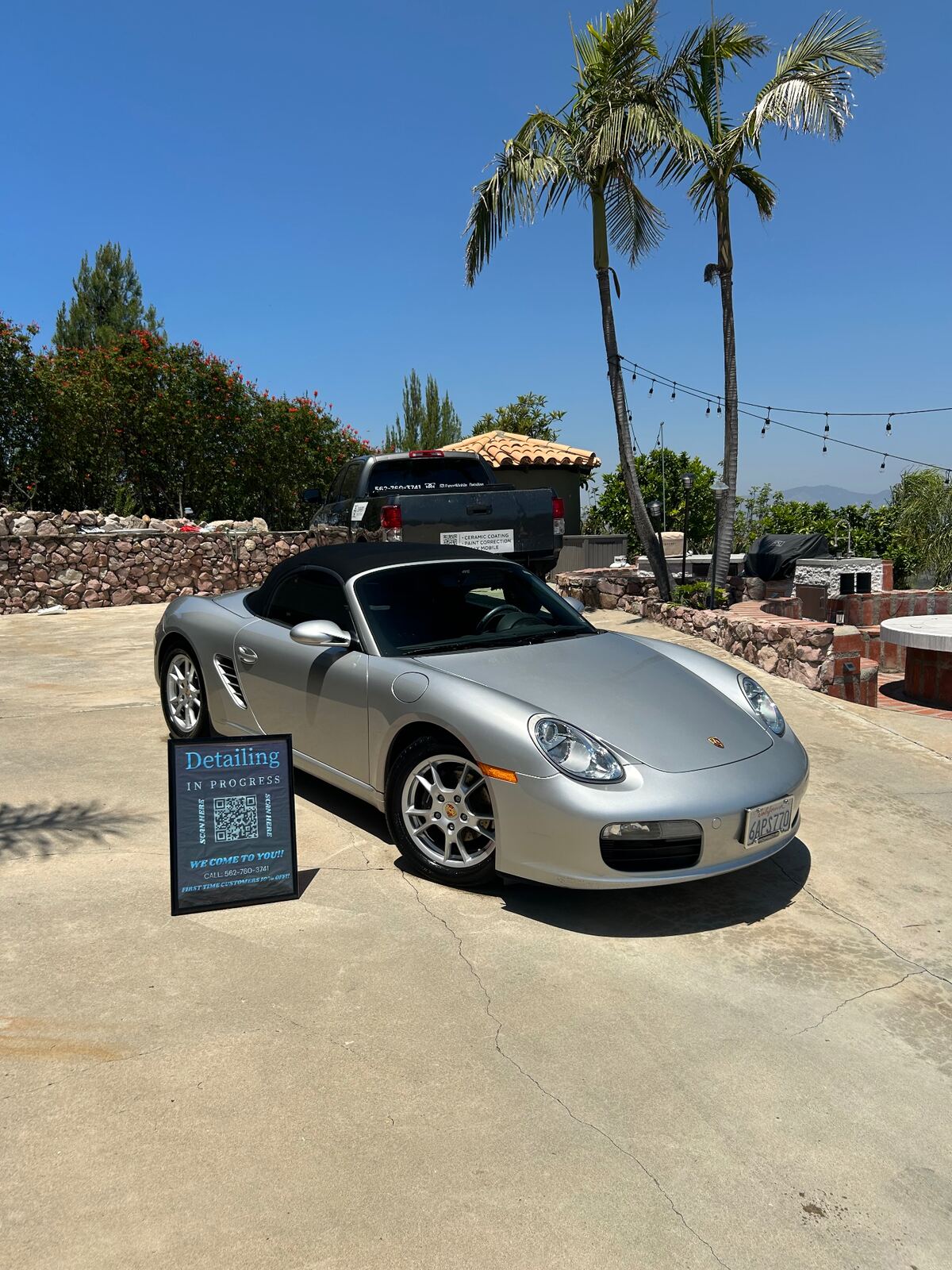 Silver Porsche Boxster after ceramic coating